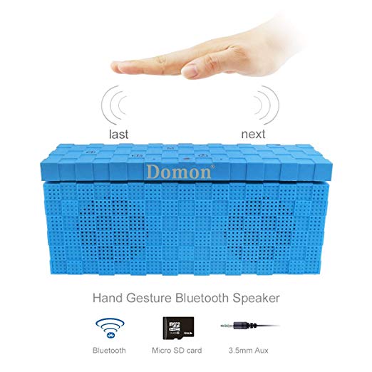 Domon Hands Free Wave Identification Wireless Bluetooth Speaker with CSR 4.0–The Best Or Nothing! Designed By Domon in Germany(Blue)