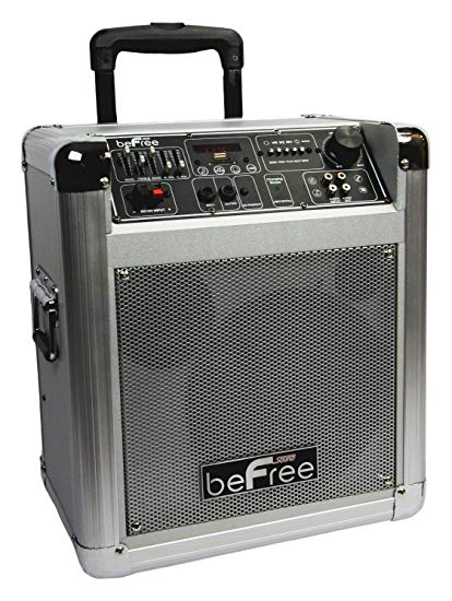beFree Sound BFS-4505 Sleek Professional Portable Bluetooth PA Speaker with Remote Control, Microphone, FM Radio, SD and USB Inputs